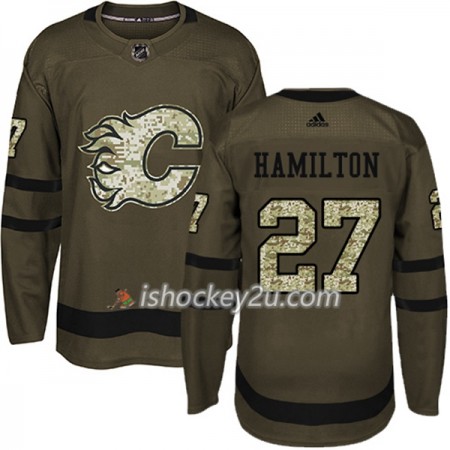 Mænd NHL Calgary Flames Trøje Dougie Hamilton 27 Adidas 2017-2018 Camo Grøn Authentic